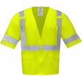 Ironwear X-Back Polyester Mesh Safety Vest Class 3 w/ Zipper & Radio Clips (Lime/Large) 1294-LZ-RD-X-LG